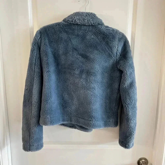 852 NEW Apparis Tukio Faux Fur Jacket in Steel Blue Size XS - Picture 6 of 6